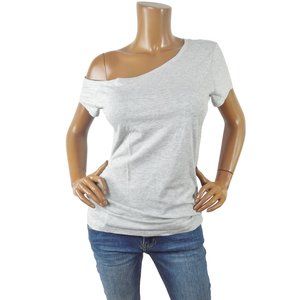 INC Top M Casual T-Shirt Off 1 Shoulder Heather Gray Short Sleeves Never Worn